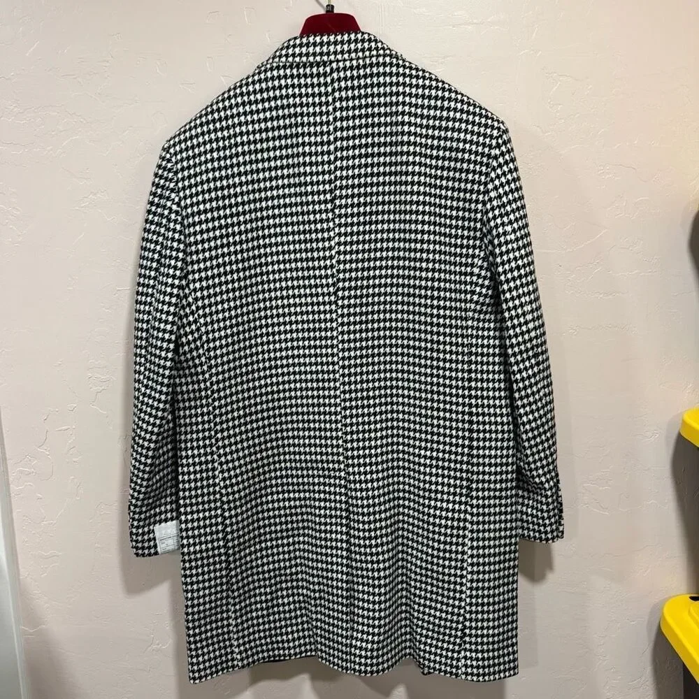 New Signature Collection Houndstooth Super 150’s High Twist Modern Fit Car Coat